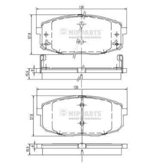 Комплект тормозных колодок, дисковый тормоз - NIPPARTS J3600319