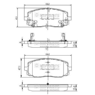 Комплект тормозных колодок, дисковый тормоз - NIPPARTS J3600323