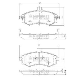 Гальмiвнi колодки дискові - (58101M2A04, 58101M2A01, MB699266) NIPPARTS J3600535