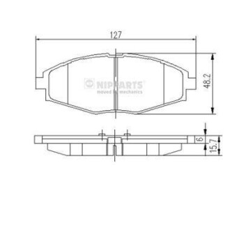 Комплект тормозных колодок, дисковый тормоз - NIPPARTS J3600909