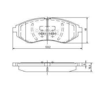 Комплект тормозных колодок, дисковый тормоз - NIPPARTS J3600911