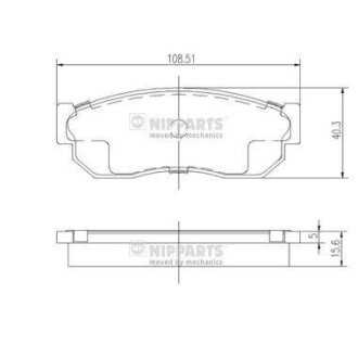 Комплект гальмівних накладок - (4106001A25, 4106001A85, 4106001A90) NIPPARTS J3601001 (фото 1)