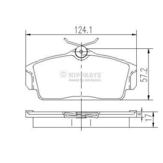 Комплект тормозных колодок, дисковый тормоз - NIPPARTS J3601068