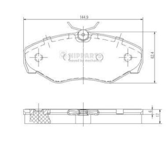 Комплект тормозных колодок, дисковый тормоз - NIPPARTS J3601080