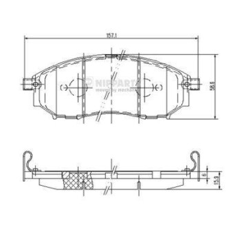 Комплект тормозных колодок, дисковый тормоз - NIPPARTS J3601094