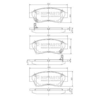 Комплект тормозных колодок, дисковый тормоз - NIPPARTS J3602064