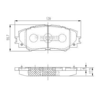 Комплект тормозных колодок, дисковый тормоз - NIPPARTS J3602120