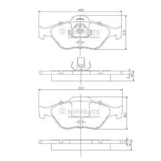 Комплект тормозных колодок, дисковый тормоз - NIPPARTS J3603065