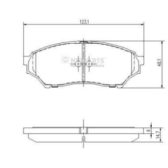 Комплект тормозных колодок, дисковый тормоз - NIPPARTS J3605040