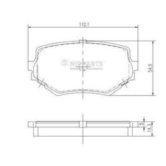 Комплект тормозных колодок, дисковый тормоз - NIPPARTS J3608017