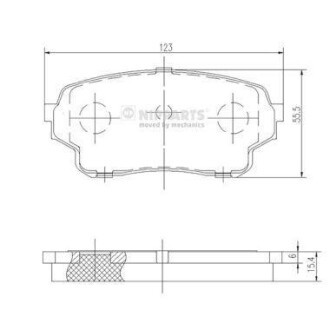 Комплект тормозных колодок, дисковый тормоз - NIPPARTS J3608027