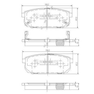 Комплект тормозных колодок, дисковый тормоз - NIPPARTS J3610305