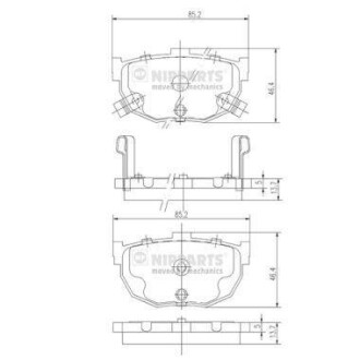 Комплект тормозных колодок, дисковый тормоз - NIPPARTS J3610505