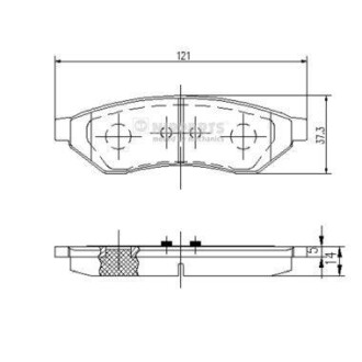 Комплект тормозных колодок, дисковый тормоз - NIPPARTS J3610902