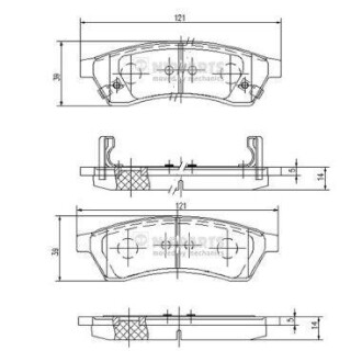 Комплект тормозных колодок, дисковый тормоз - NIPPARTS J3610904