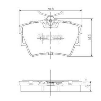 Комплект тормозных колодок, дисковый тормоз - NIPPARTS J3611047