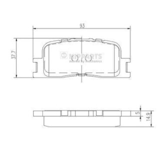 Комплект тормозных колодок, дисковый тормоз - NIPPARTS J3612024