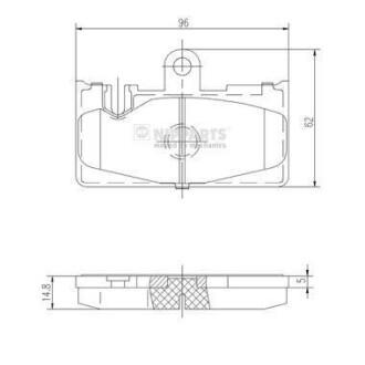 Комплект тормозных колодок, дисковый тормоз - NIPPARTS J3612029