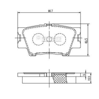 Комплект тормозных колодок, дисковый тормоз - NIPPARTS J3612035