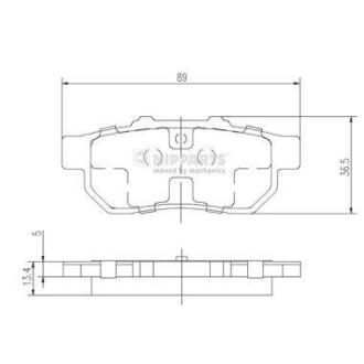 Комплект тормозных колодок, дисковый тормоз - NIPPARTS J3614007