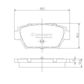 Комплект тормозных колодок, дисковый тормоз - NIPPARTS J3615000