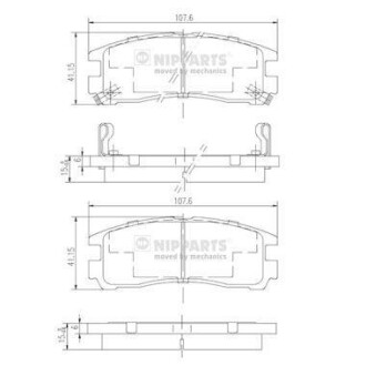 Комплект тормозных колодок, дисковый тормоз - NIPPARTS J3615003