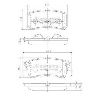 Комплект тормозных колодок, дисковый тормоз - NIPPARTS J3615010