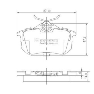 Комплект тормозных колодок, дисковый тормоз - NIPPARTS J3615012