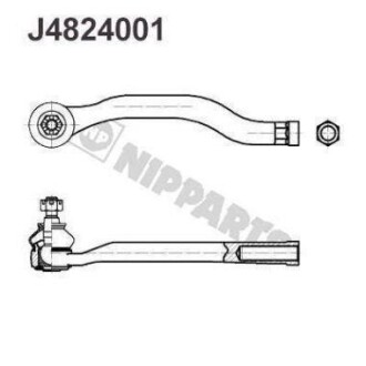 Наконечник поперечной рулевой тяги - (53560SX0013, 53560SX0003, 53560SV4013) NIPPARTS J4824001