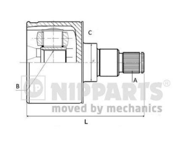Комплект шарнірів, приводний вал - NIPPARTS N2830300
