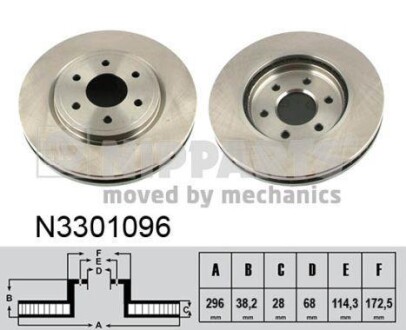 Тормозной диск - (40206EB300, 402069BE0B, 40206EA00A) NIPPARTS N3301096