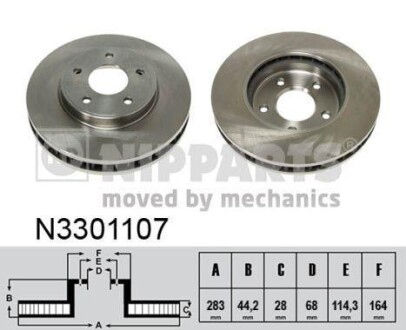 Тормозной диск - (40206CY00A, 402063LM0A, 402063NA0A) NIPPARTS N3301107