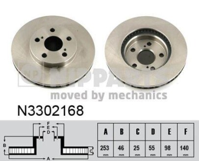 Гальмiвний диск - (4351220470, 4351220480, 4351220580) NIPPARTS N3302168