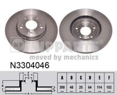 Гальмівний диск - (45251S9AE50, 45251SCAE50, 45251SMTE00) NIPPARTS N3304046