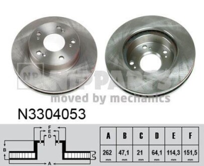 Тормозной диск - (45251SZT040, 45251SZT030, 45251SZT020) NIPPARTS N3304053