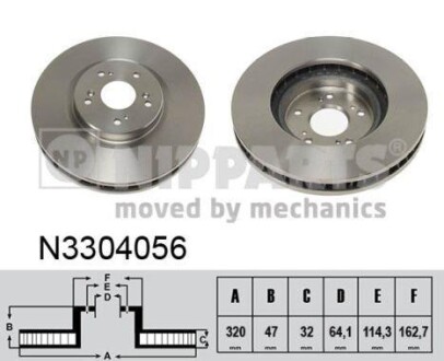 Гальмiвний диск - (45251TL0G51, 45251TL0G50) NIPPARTS N3304056