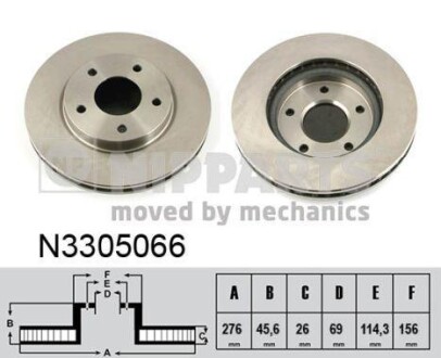 Тормозной диск - (4615A115, 4615A190, 5105513AA) NIPPARTS N3305066