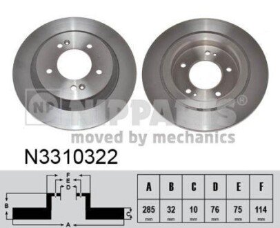 Тормозной диск - (584113R700, 584113V500, 58411G2700) NIPPARTS N3310322