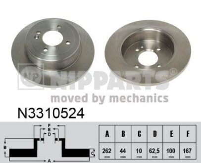 Гальмівний диск - (584110U300) NIPPARTS N3310524