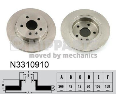 Гальмiвний диск - (13502135, 13502136, 13502134) NIPPARTS N3310910