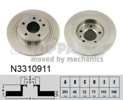 Гальмівний диск - (13502138, 13502137, 13502139) NIPPARTS N3310911