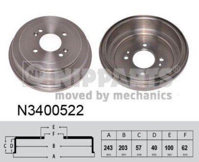 Тормозной барабан - (584111G000) NIPPARTS N3400522