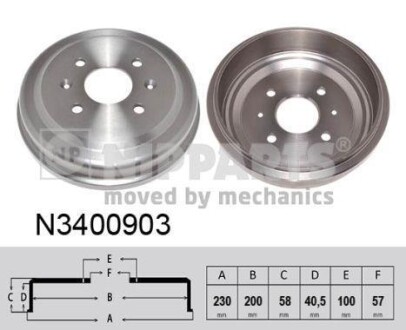 Тормозной барабан - NIPPARTS N3400903