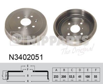 Тормозной барабан - (424310H010, 424748) NIPPARTS N3402051