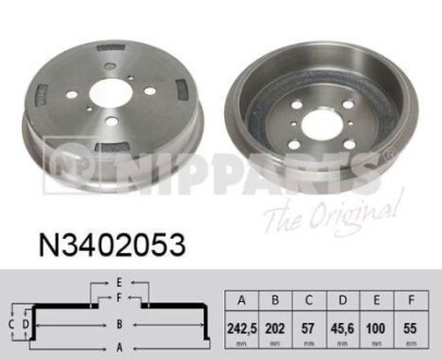 Тормозной барабан - (424310D030) NIPPARTS N3402053