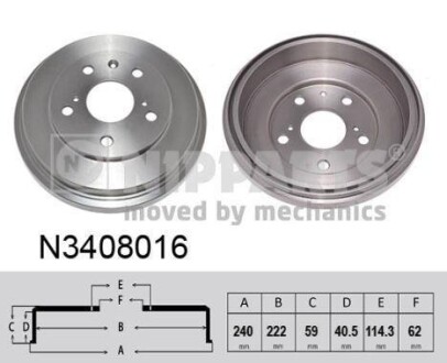 Тормозной барабан - NIPPARTS N3408016