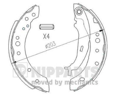 Комплект тормозных колодок - NIPPARTS N3505043