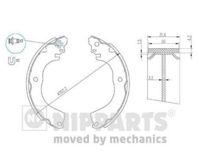 Комлект тормозных накладок - (4600A028, 44060ED025, 44060ED026) NIPPARTS N3505049