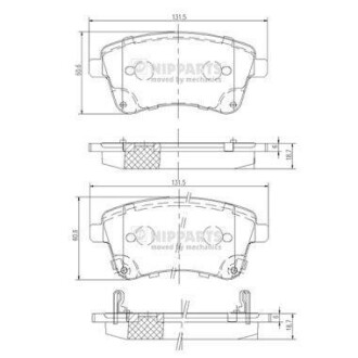 Комплект тормозных колодок, дисковый тормоз - NIPPARTS N3600331