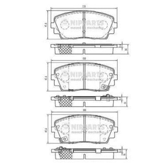 Комплект тормозных колодок, дисковый тормоз - NIPPARTS N3600332